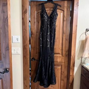 Black Lace Evening Gown